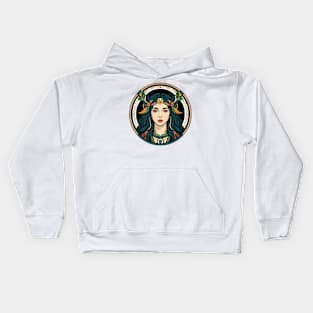 Icon of a Beautiful Druid Woman Kids Hoodie